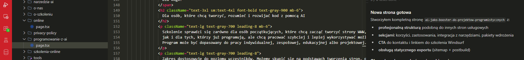 Programowanie z Windsurf - szkolenie AI